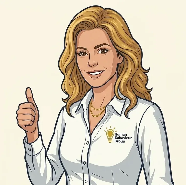 Illustratie: Esther steekt haar duim omhoog