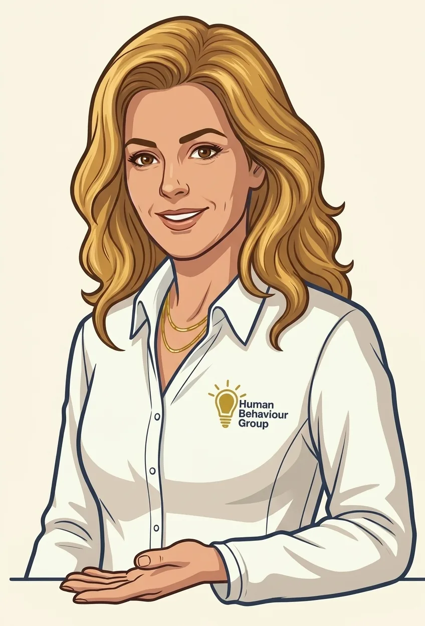 Illustratie: Esther presenteert het gratis aanbod van HBG