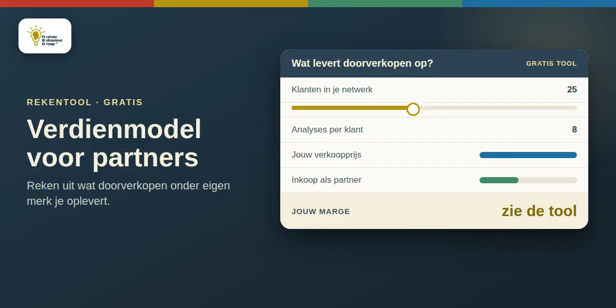 Mockup van de verdienmodel-calculator voor partners