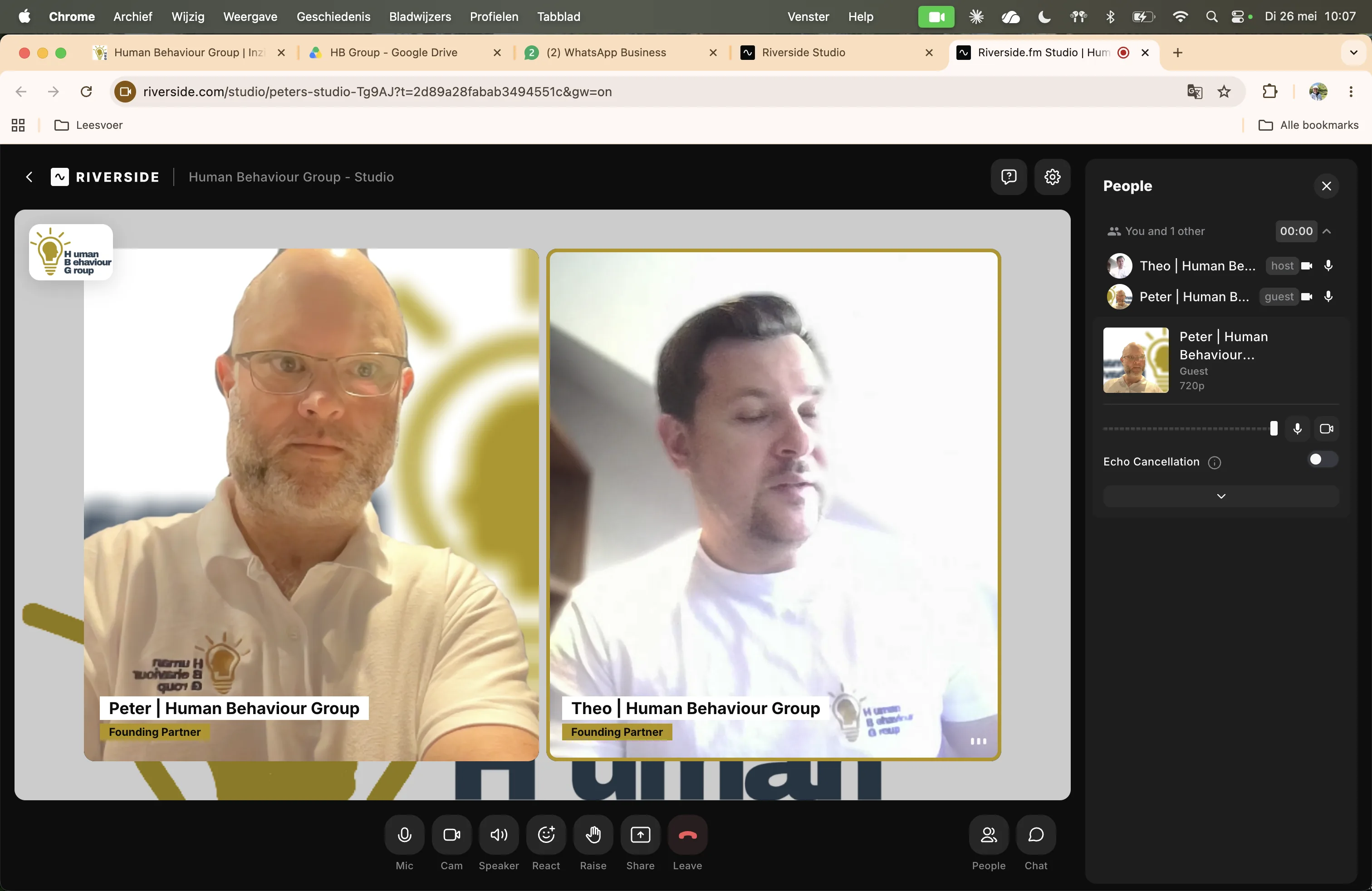 Peter Jantz in een videocall tijdens een kennismakingsgesprek