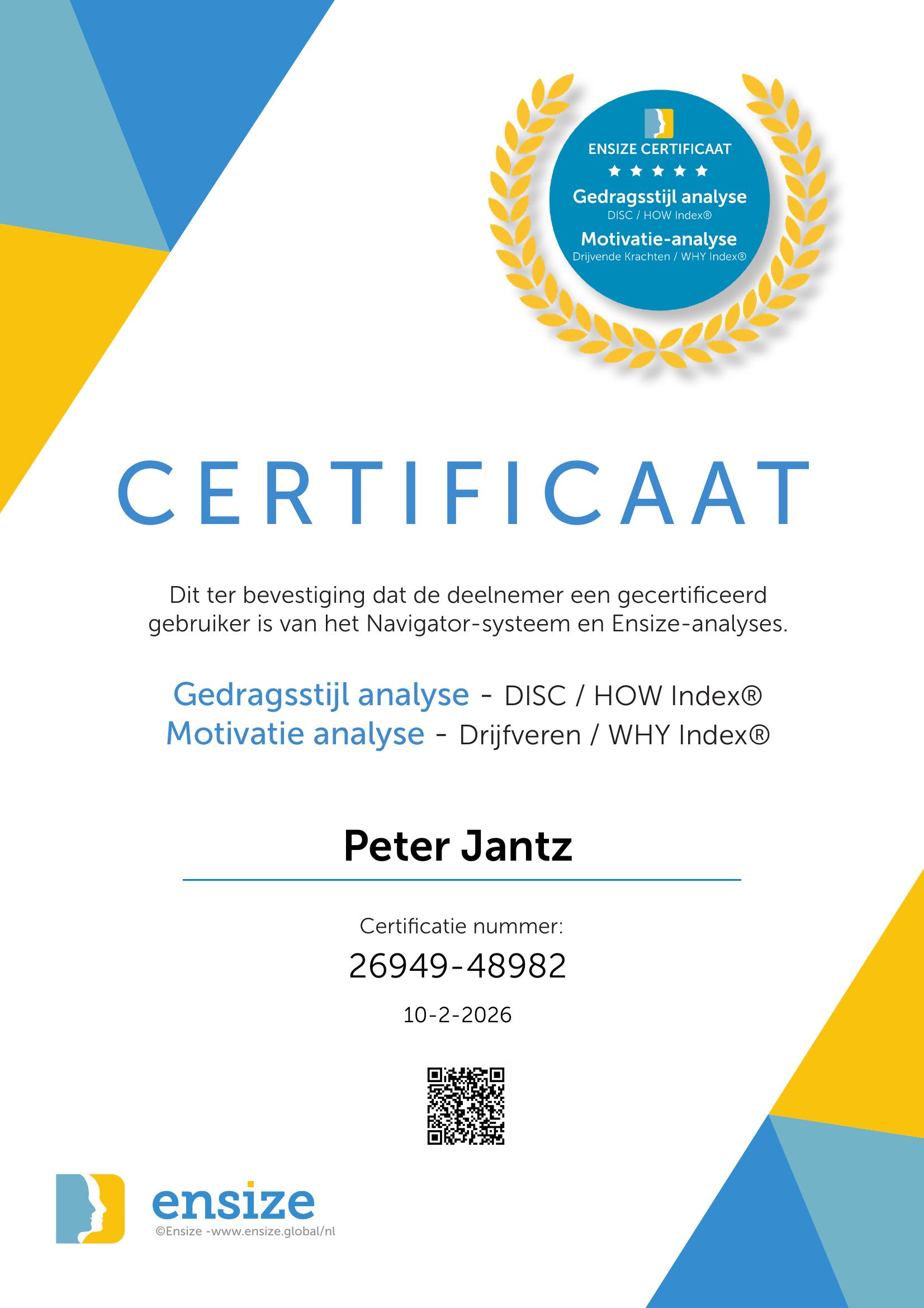 HBG Ensize certificering