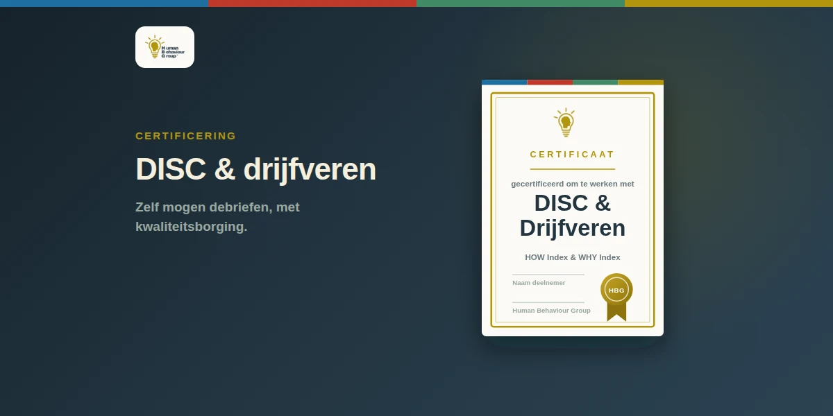 Certificaat met de titel DISC en Drijfveren