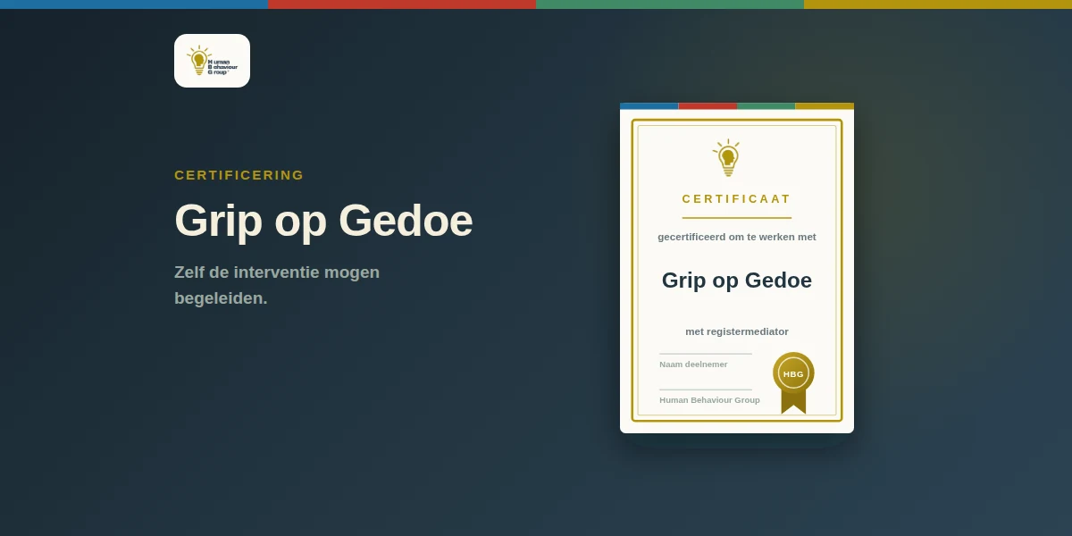 Certificaat met de titel Grip op Gedoe