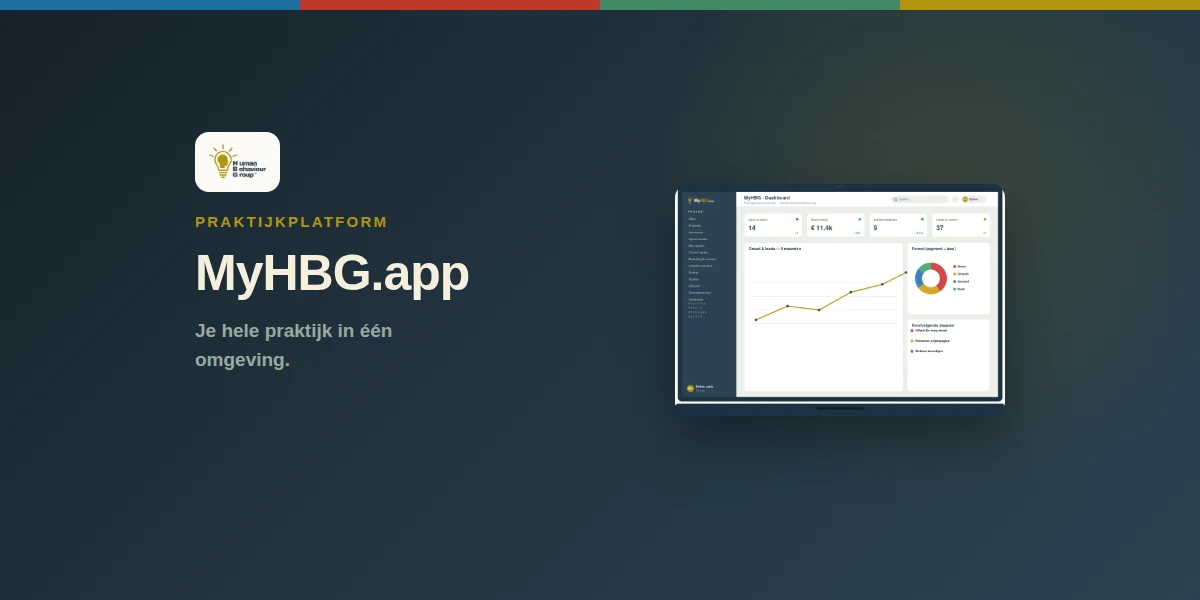 Kaartbeeld MyHBG.app: het praktijkplatform in beeld op een laptop