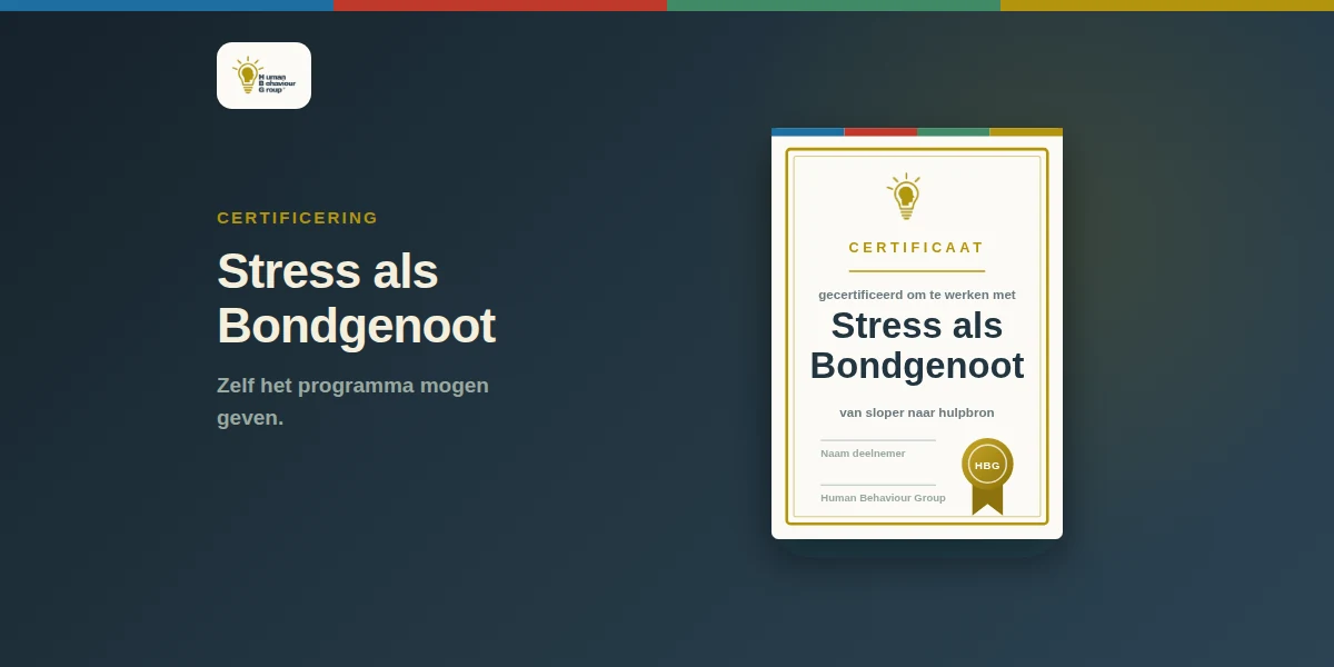 Certificaat met de titel Stress als Bondgenoot