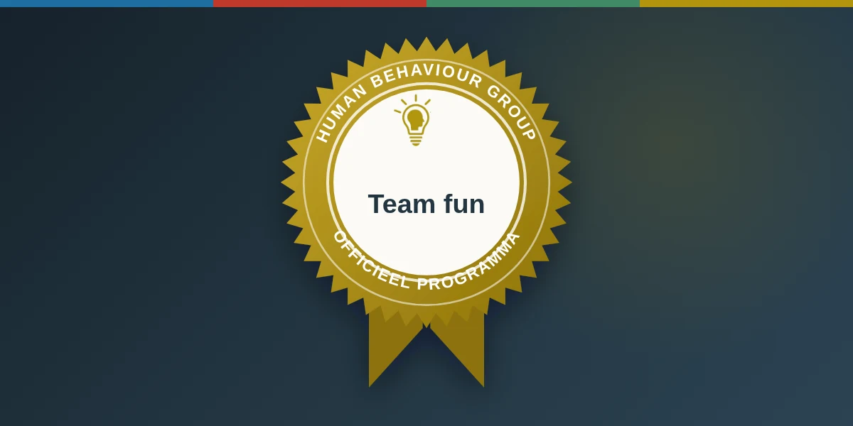 Gouden HBG-badge met de programmanaam Team fun