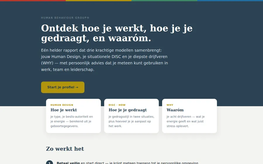Wie ben ik: een rapport met DISC, drijfveren en Human Design