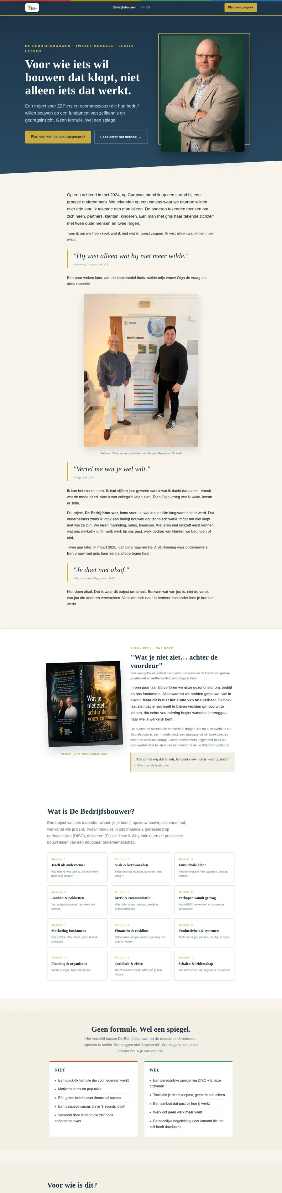 Bedrijfsbouwer, het traject over het bouwen van je eigen praktijk
