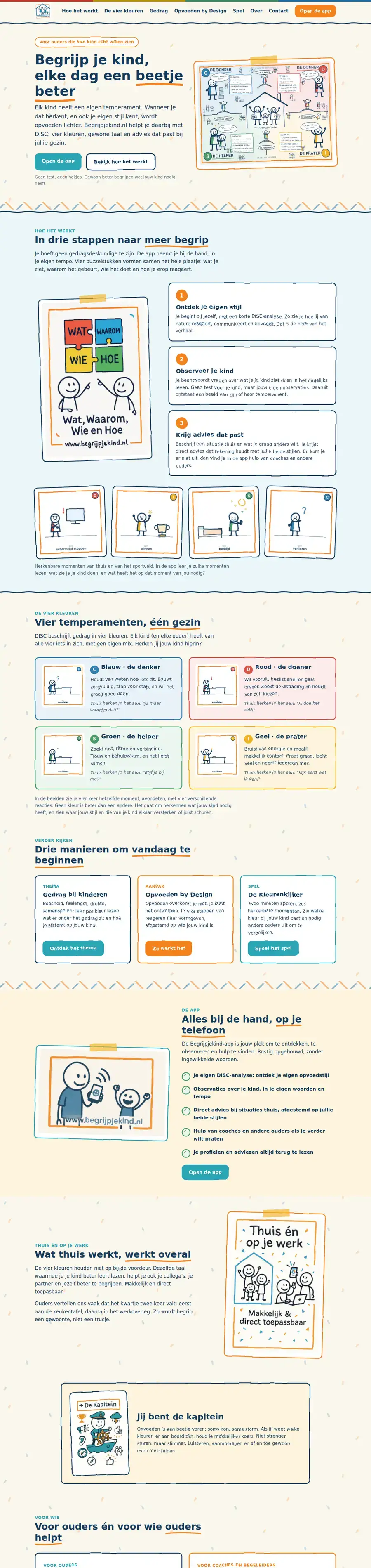 De website van Begrijpjekind, gedragsinzicht voor ouders