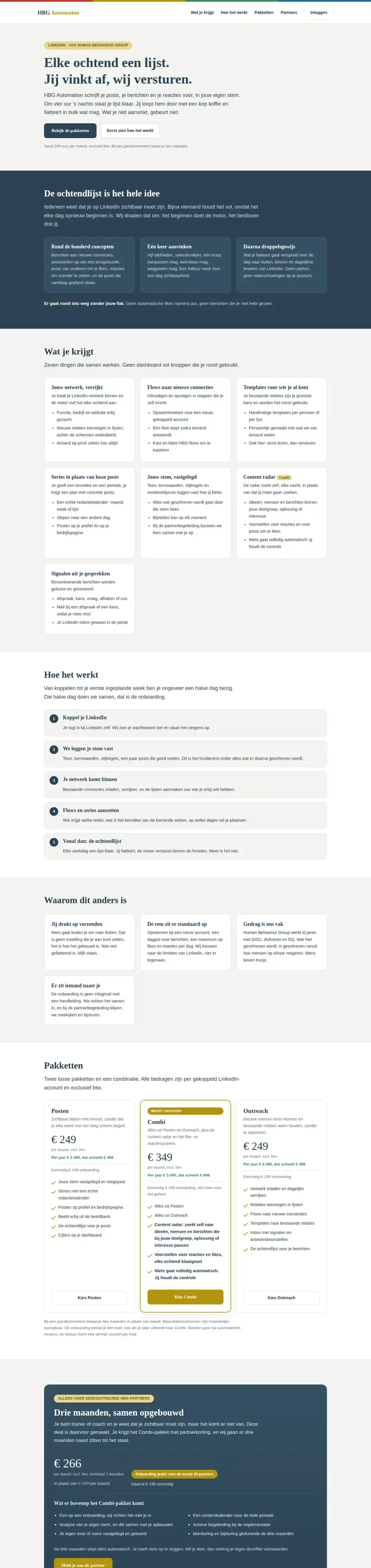 HBG Automation, de tool die je LinkedIn-posts en outreach verzorgt