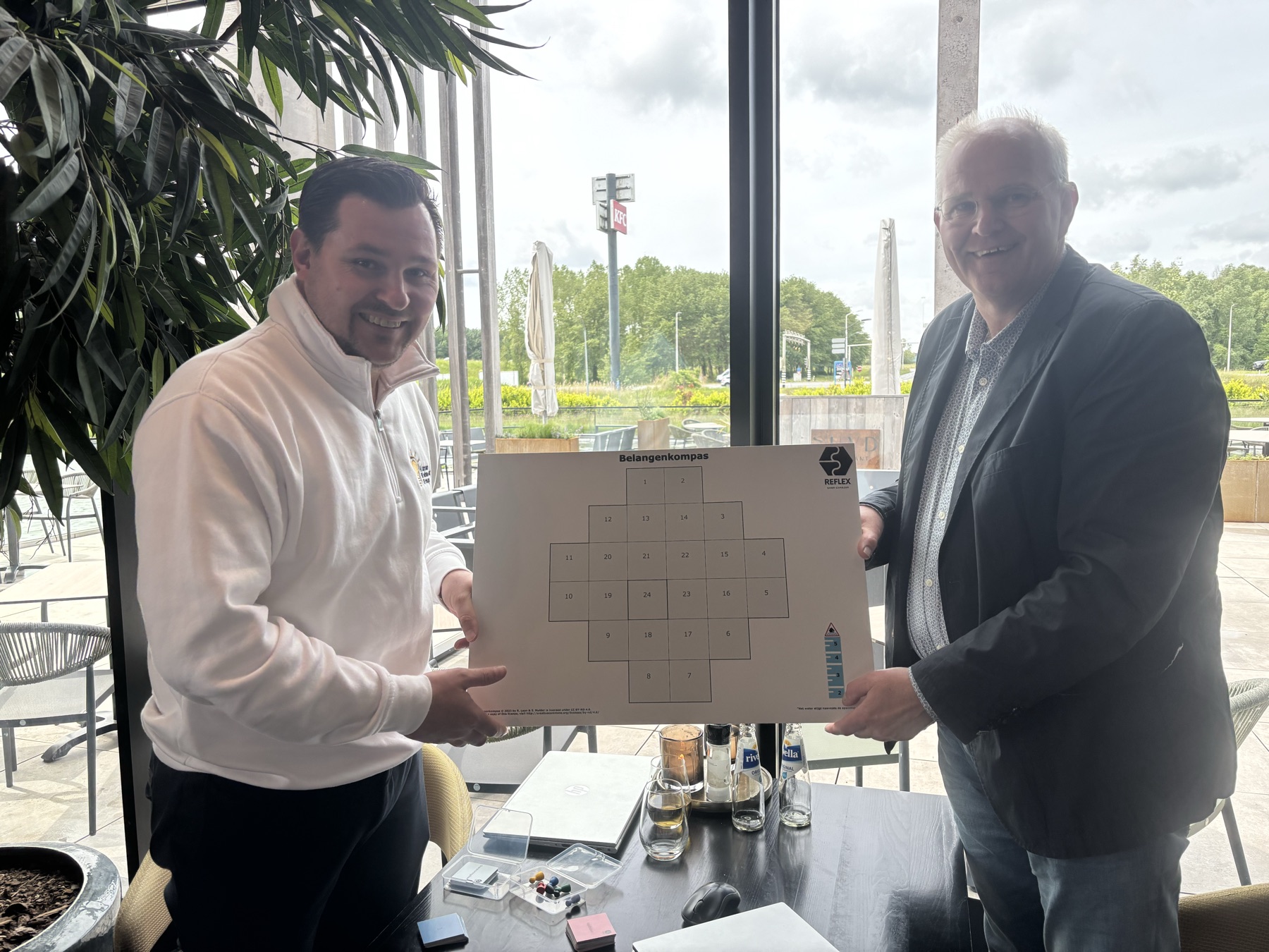 Gesprek over een werkvorm tijdens een sessie op locatie